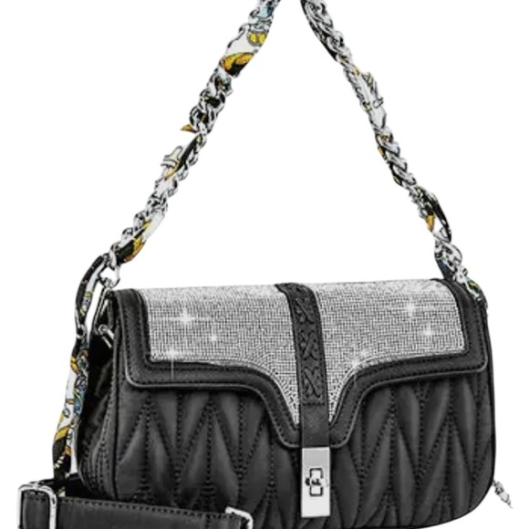 Handbags - Sophisticated Black Quilted Shoulder Bag with Chain Strap​​​